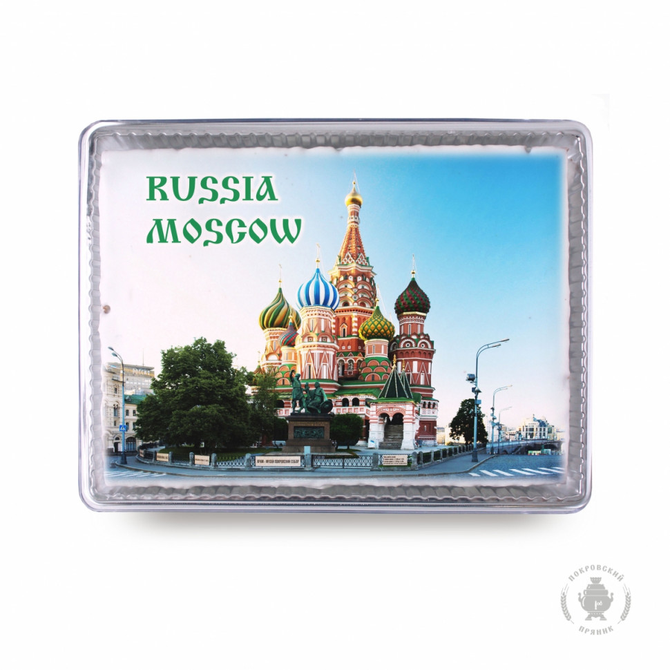  Пряник 600г RUSSIA MOSCOW с фотопечатью (в подарочной пластиковой упаковке)  в Каменске-Шахтинском
