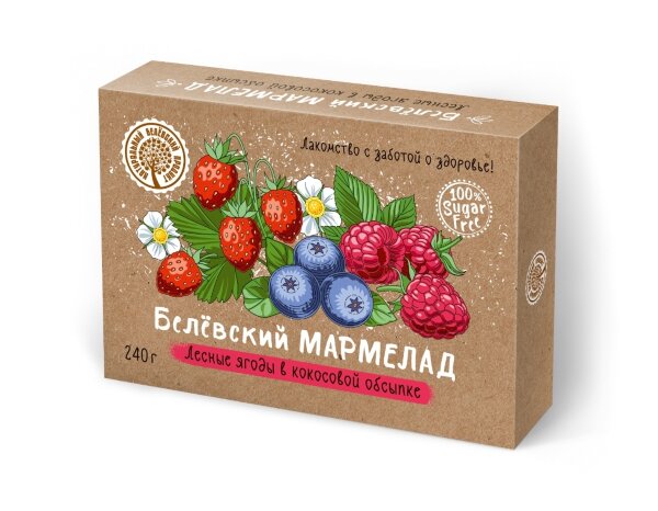 №2 Мармелад белевский на фруктозе 240г "ЛЕСНЫЕ ЯГОДЫ"  в Каменске-Шахтинском